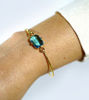 Picture of Gold-Plated Zircon & Amethyst Single-Stone Bracelet | Handmade Artisan Jewelry for Women