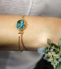 Picture of Gold-Plated Zircon & Amethyst Single-Stone Bracelet | Handmade Artisan Jewelry for Women