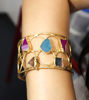 Picture of Zircon Stone Gold  Bangle Cuff Geometric Bangle Multicolored  Amethyst Handmade Bangle Statement Charm  Bracelets Gifts For Her