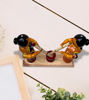 Picture of Unique Channapatna Wooden Women Figurines - Hand-Painted Indian Home Accent & Meaningful Gift