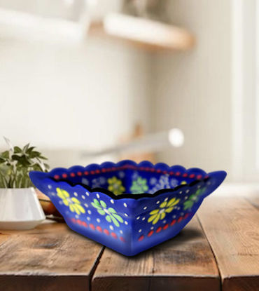 Picture of Turkish Ceramic Bowl - Royal Blue Handcrafted Ceramic Ayennur Decorative Bowl