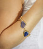 Picture of Multi color Stone Gold Plated Bangle Bracelet Handmade Artisian Chain Bracelet  Artisan Amethyst Jewelry with Precious Stones Artisan Gifts