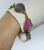 Picture of Multi color Stone Gold Plated Bangle Bracelet Handmade Artisian Chain Bracelet  Artisan Amethyst Jewelry with Precious Stones Artisan Gifts