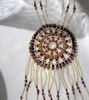 Unique Native American heritage necklace with intricate bead design, celebrating cultural storytelling and artistry.