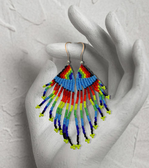 Picture of Rainbow Wings Maasai Beaded Earrings - Handmade Gifts for Her