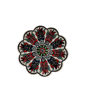 Picture of Set of 4 Ceramic Coasters - Handcrafted Multi-colored Turkish Ceramic Coasters with Flower Motifs