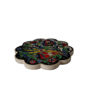 Picture of Set of 4 Ceramic Coasters - Handcrafted Multi-colored Turkish Ceramic Coasters with Flower Motifs