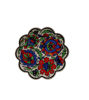 Picture of Set of 4 Ceramic Coasters - Handcrafted Multi-colored Turkish Ceramic Coasters with Flower Motifs