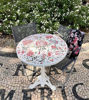 Picture of Mosaic Rose patio table; Garden tabletop; Round coffee tabletop; Mosaic floral bistro table; kitchen table; Round mosaic table