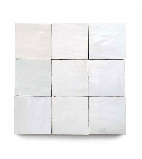 Picture of Off-White Zellige Tiles – Handmade 4x4 Moroccan Backsplash Tiles – Kitchen & Bathroom Wall Tiles (Per Sq. Ft.)