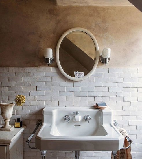 Picture of Custom Made Off-White Zellige Backsplash Tiles 5” x 2” – Handmade Moroccan Tiles (Per Sq Ft)