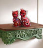 Picture of Handcrafted Peruvian Ceramic Cat Figurines – Set of 2 | Colorful Folk Art Decor