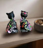 Picture of Handcrafted Peruvian Ceramic Cat Figurines – Set of 2 | Colorful Folk Art Decor