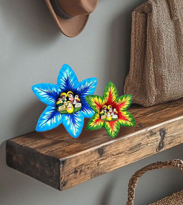 Picture of Handcrafted Terracotta Flower Nativity Scene | Peruvian Artisan Decor