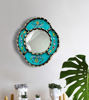 Picture of Accent Decorative Peruvian Mirror 9" • Colonial Style Wall Art • Hand-Painted Glass & Bronze Leaf