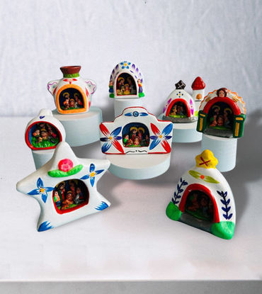 Picture of Altarpiece Vintage Nativity Scene • Handmade Christmas Decor • Peruvian Ornaments