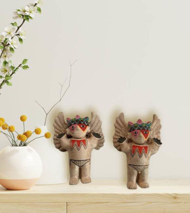 Picture of Celestial Cuchimilco • Chancay Cuchimilco Peruvian Children Figurine • Handmade Ceramic Folk Art • Unique Home Decor • Vintage Inspired