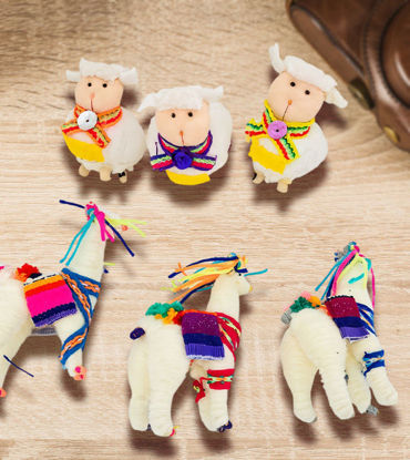 Picture of Christmas Tree Ornaments Set – Handmade Peruvian Folk Art (Set of 6)
