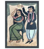 Traditional Bengal Pattachitra painting of a couple for home decor