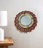 Picture of Decorative Round Mirror 12" Painted Glass, Floral Pattern in different colors, Home Decor, Wall Art, Peruvian, Handmade, 1 unit
