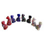 Picture of Car Ornament Figurine Set • Handmade Peruvian Ceramic Cat • Folk Art Car Decor (2 Pieces)