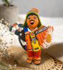Ekeko Doll figurine, 7" tall, depicting a man with a guitar and bag, symbolizing abundance and good luck from Peru.