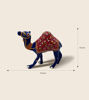 Decorative camel figurine in gold, handcrafted with detailed patterns, perfect for ethnic home décor and gifting.