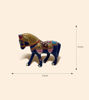 Colorful folk art horse showpiece, intricately designed with enamel-style patterns and a glossy, collectible finish.