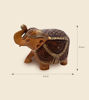 Picture of Wooden Elephant Showpiece with Upward Trunk – Antique Finish Hand-Carved Home Decor Figurine