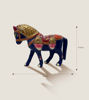 Picture of Royal Blue Metal Folk Art Horse Showpiece – Hand Painted Enamel Style Decorative Figurine