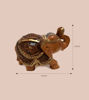 Picture of Wooden Elephant Showpiece with Upward Trunk – Antique Finish Hand-Carved Home Decor Figurine